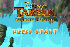 Tarzan Return to the Jungle title screen for GameBoy Advance